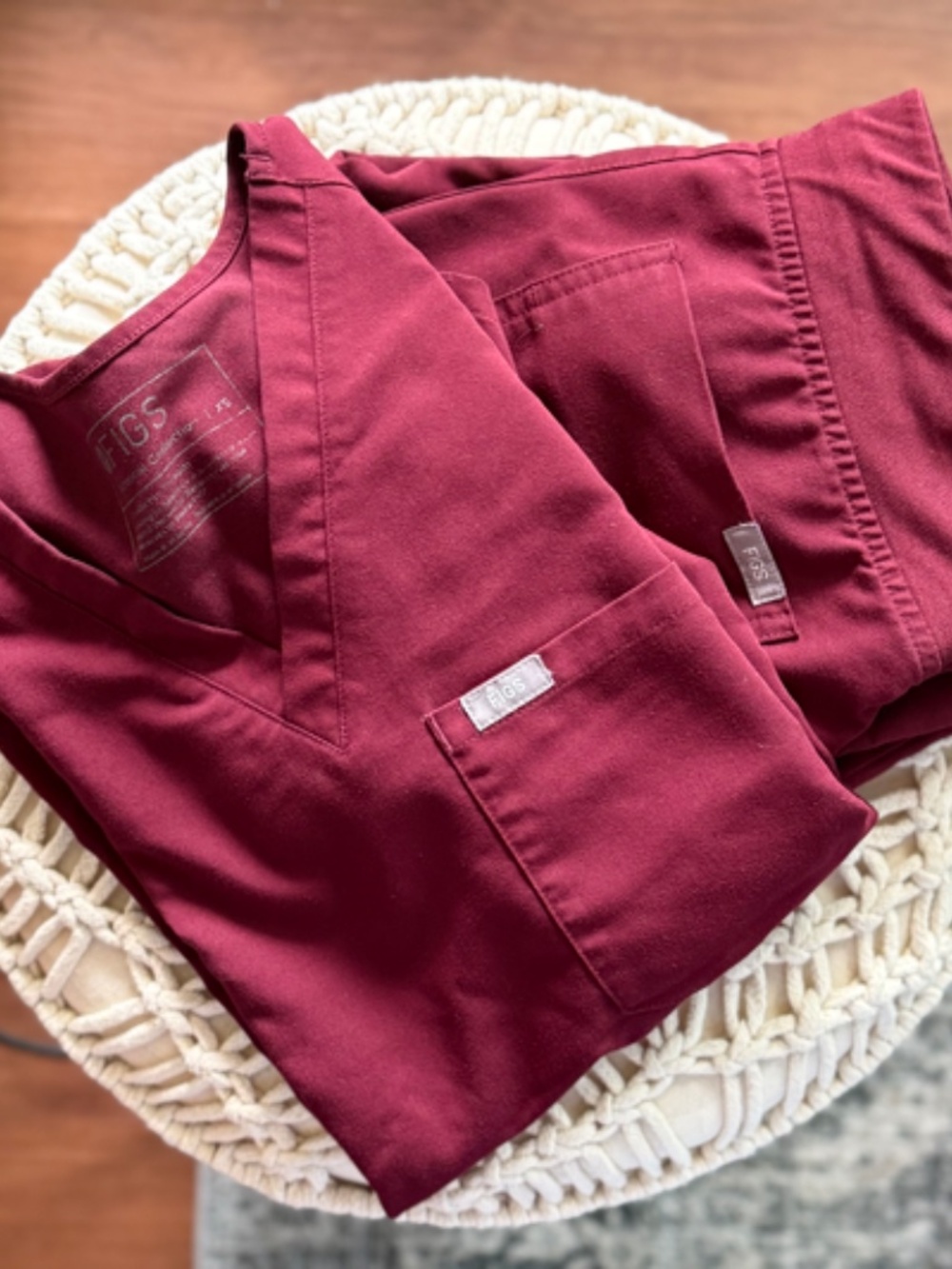Figs Women's Maroon Scrub Set